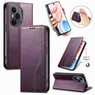 For Honor 400 Lite Glodal Elastic Wristband Magnetic Suction Leather Phone Case(Purple) - 1
