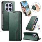 For Redmi Note 14 Pro 5G Elastic Wristband Magnetic Suction Leather Phone Case(Green) - 1