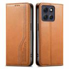 For Motorola Moto G86 5G Elastic Wristband Magnetic Suction Leather Phone Case(Brown) - 2