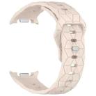For Samsung Galaxy Watch8 / Watch8 Classic Football Texture Reverse Steel Buckle Silicone Watch Band(Starlight) - 2