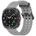 For Samsung Galaxy Watch 47mm / Ultra 2025 Silicone Watch Cover Marine Dual Buckle Silicone Watch Band(Gray) - 3