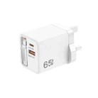 FC1 3-in-1 70cm Retractable Type-C Cable, PD3.0, QC3.0 USB Phone Charger, UK Plug(White) - 1