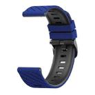 22mm Twill Texture Two Color Silicone Watch Band(Dark Blue Black) - 3