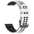 22mm Double Holes Two Color Silicone Watch Band(White Black) - 3