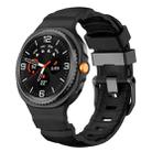 For Samsung Galaxy Watch8 / Watch8 Classic Black Buckle Sports Silicone Watch Band(Black) - 1