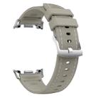 For Samsung Galaxy Watch8 / Watch8 Classic Silicone Hybrid Leather Skin Watch Band(Gray) - 3