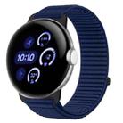 For Google Pixel Watch 4 / 3 45mm Woven Nylon Hook And Loop Fastener Metal Interface Watch Band(Azure) - 1