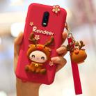 Lovely Reindeer Full Package Anti Falling Silicone Sleeve for OPPO R17(Red) - 1