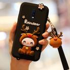 Lovely Reindeer Full Package Anti Falling Silicone Sleeve for OPPO R17(Black) - 1