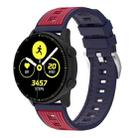 22mm Two Color Vertical Striped Silicone Watch Band(Navy Blue Wine Red) - 1