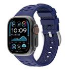 For Apple Watch 46mm / 49mm / 45mm / 44mm Tire Texture Two-Color Silicone Watch Band(Midnight Blue) - 1