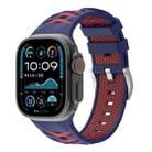 For Apple Watch 42mm / 41mm / 40mm / 38mm Tire Texture Two-Color Silicone Watch Band(Midnight Blue + Deep Red) - 1