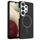 For Samsung Galaxy A13 4G Gold Armor PC Thin Circle MagSafe Shockproof Phone Case(Black) - 1