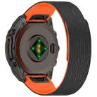For Garmin 20mm Vertical Striped Magnetic Silicone Quick Release Watch Band(Black Orange) - 2