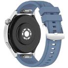 22mm Press Button Quick Release Solid Color Silicone Watch Band(Blue) - 2