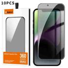 For iPhone 14 Plus Kalebol 10pcs High-Aluminum Screen-Printed Full-Coverage Black-Border Privacy Tempered Glass Film - 2
