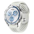 22mm Round Holes Breathable Reverse Buckle Silicone Watch Band(Starlight) - 1