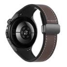 For Huawei Watch 5 46mm Silicone Hybrid Leather Magnetic Buckle Watch Band(Brown Nappa Grain Black) - 2