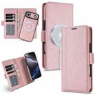 For iPhone Air Kalebol Strong Magnetic MagSafe Ring 2 In 1 Split Leather Phone Case(Rose Gold) - 1