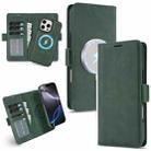 For iPhone 14 Pro Max Kalebol Strong Magnetic MagSafe Ring 2 In 1 Split Leather Phone Case(Green) - 1