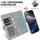 For iPhone 14 Kalebol Strong Magnetic MagSafe Ring 2 In 1 Split Leather Phone Case(Gray) - 2