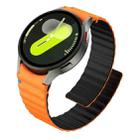 For Samsung Galaxy Watch 7 / 6 / 5 / 4 Wavy Grain Stitched Magnetic Silicone Watch Band(Orange Black) - 1