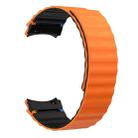 For Samsung Galaxy Watch 7 / 6 / 5 / 4 Wavy Grain Stitched Magnetic Silicone Watch Band(Orange Black) - 3