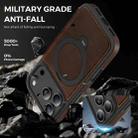 For iPhone 17 Pro Knight Shield 360 Rotation Holder MagSafe RFID Leather Phone Case(Coffee) - 3