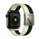 For Apple Watch 42mm / 41mm / 40mm / 38mm Z Shaped Magnetic Clasp Two Color Nylon Watch Band(Starlight Green) - 1