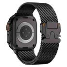 For Apple Watch 46mm / 49mm / 45mm / 44mm Metal Clasp Coarse Mesh Milan Stainless Steel Watch Band(Black) - 3