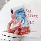 For iPhone X / XS Glossy Marble Folding Bracket Anti-drop TPU Case(Z20) - 1