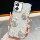 For Samsung Galaxy A07 5G Diamond Glitter Pearl Heart Four-Corner Shockproof Phone Case(Transparent Stars) - 1