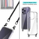 For iPhone 15 Pro Kalebol Minimalist High Transparency Multi Color Lanyard Hole Phone Case(Black) - 3