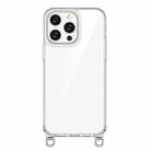 For iPhone 15 Pro Max Kalebol Minimalist High Transparency Multi Color Rotating Lanyard Hole Phone Case(Silver) - 1