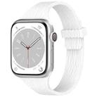 For Apple Watch 42mm / 41mm / 40mm / 38mm Water Wood Grain Small Waist Magnetic Silicone Watch Band(White) - 1