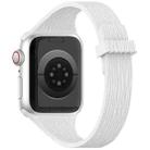 For Apple Watch 42mm / 41mm / 40mm / 38mm Water Wood Grain Small Waist Magnetic Silicone Watch Band(White) - 2
