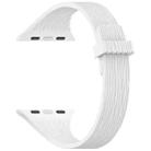 For Apple Watch 42mm / 41mm / 40mm / 38mm Water Wood Grain Small Waist Magnetic Silicone Watch Band(White) - 3
