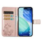 For iPhone Air Four-leaf Clasp Embossed Buckle Leather Phone Case(Rose Gold) - 3