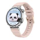 18mm Wave Texture Rose Gold Buckle Silicone Watch Band(Dawn Pink) - 1