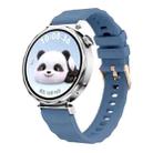 18mm Wave Texture Rose Gold Buckle Silicone Watch Band(Topaz Blue) - 1