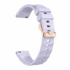18mm Wave Texture Rose Gold Buckle Silicone Watch Band(Smoky Purple) - 3