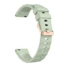 18mm Wave Texture Rose Gold Buckle Silicone Watch Band(Leaf Green) - 3