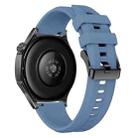 22mm Vertical Stripes Black Buckle Solid Color Silicone Watch Band(Topaz Blue) - 2