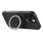 For iPhone 12 Pro Retro Leather Rotation Round Holder Phone Case(Black) - 3