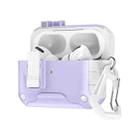For AirPods Pro 3 Magnetic Snap Cover Earphone Protective Cover(White Light Purple) - 1