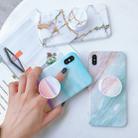 For iPhone XR Glossy Marble Folding Bracket Anti-drop TPU Case(Z2) - 3