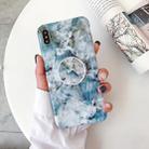 For iPhone XR Glossy Marble Folding Bracket Anti-drop TPU Case(Z8) - 1