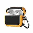 For AirPods Pro 3 Full-Coverage Shockproof TPU Hybrid PC Earphone Cover with Carabiner(Yellow) - 1