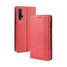 Magnetic Buckle Retro Crazy Horse Texture Horizontal Flip Leather Case for Huawei Nova 5 / Nova 5 Pro, with Holder & Card Slots & Photo Frame(Red) - 1