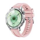 For Huawei Watch GT 6 46mm Silver Buckle Groove Silicone Quick Release Watch Band(Pink) - 1